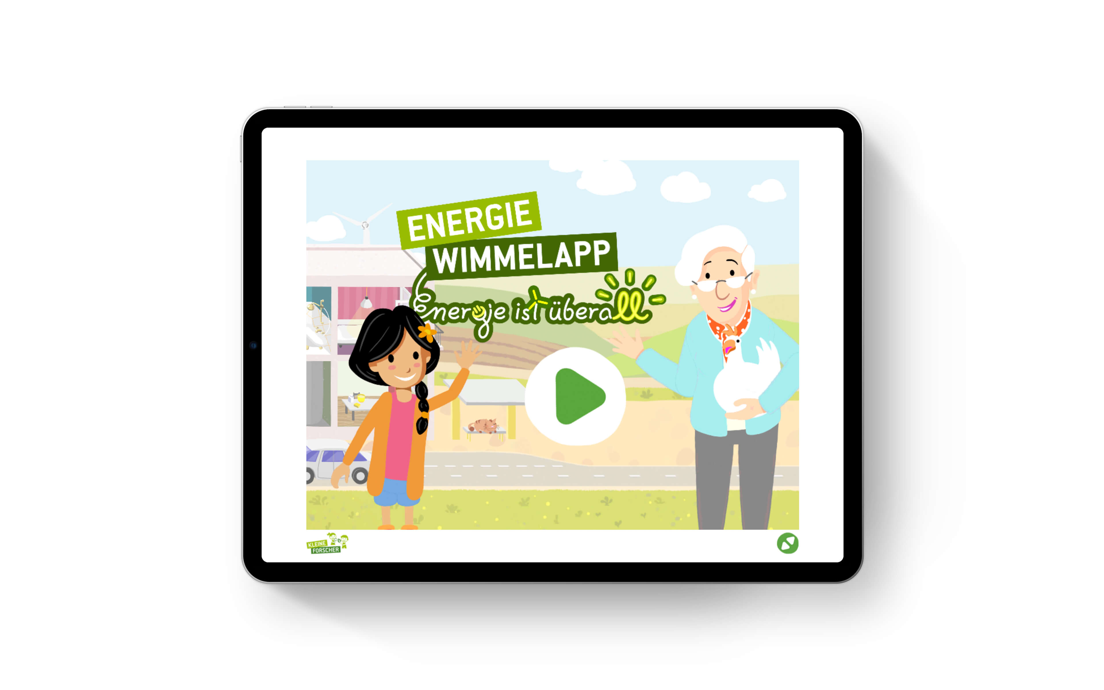 Auf dem Foto sieht man die Startansicht der Wimmelapp