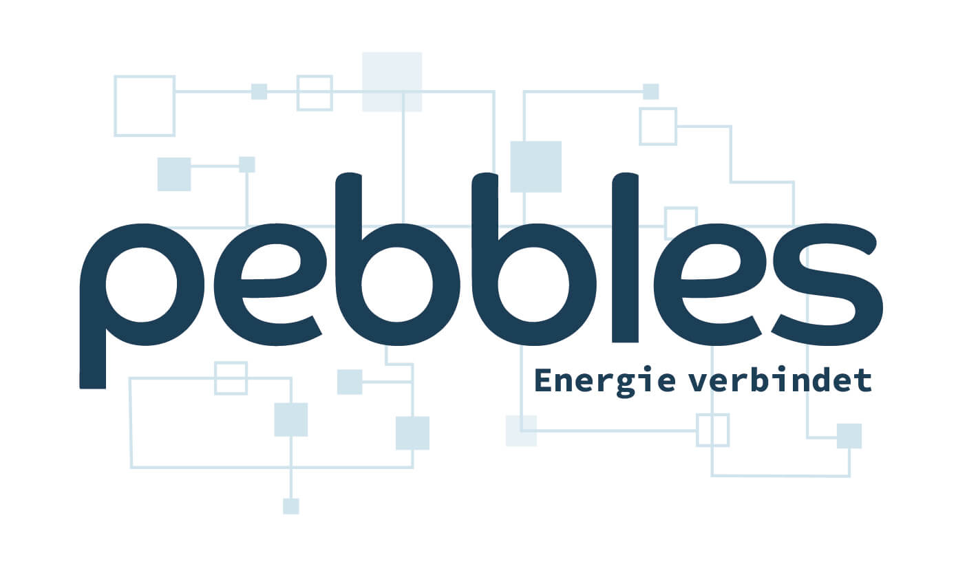 Auf dem Bild sieht man das Logo von pebbles